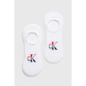 Ponožky Calvin Klein Jeans 2-pack pánské, bílá barva
