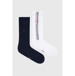 Ponožky Tommy Hilfiger 2-pack pánské, bílá barva