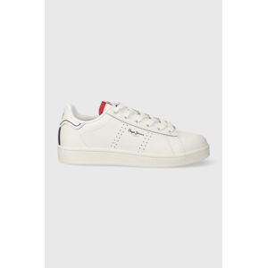 Dětské kožené sneakers boty Pepe Jeans PLAYER BASIC B bílá barva