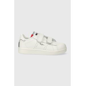 Dětské kožené sneakers boty Pepe Jeans PLAYER BASIC BK bílá barva