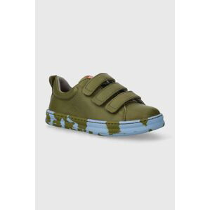 Dětské kožené sneakers boty Camper zelená barva