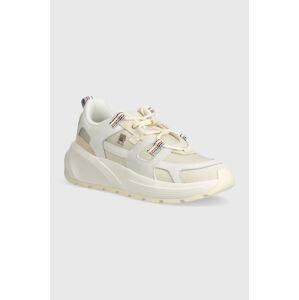 Sneakers boty Tommy Hilfiger FASHION CHUNKY RUNNER STRIPES béžová barva, FW0FW07674