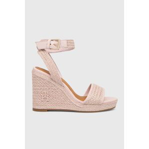 Sandály Tommy Hilfiger TH ROPE HIGH WEDGE SANDAL růžová barva, FW0FW07926