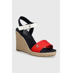 Sandály Tommy Hilfiger STRIPES WEDGE SANDAL tmavomodrá barva, FW0FW08053