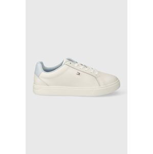 Kožené sneakers boty Tommy Hilfiger FLAG COURT SNEAKER béžová barva, FW0FW08072