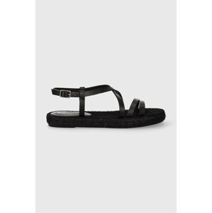 Kožené sandály Weekend Max Mara Pilard2 dámské, černá barva, 2415521135670