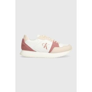 Sneakers boty Calvin Klein Jeans RUNNER LOW LACE MIX ML BTW růžová barva, YW0YW01436
