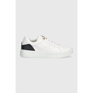 Kožené sneakers boty Tommy Hilfiger ELEVATED ESSENTIAL COURT SNEAKER bílá barva, FW0FW07635