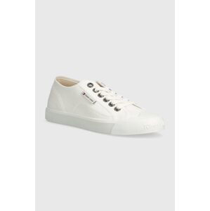 Tenisky Tommy Jeans TJW FOXING SNEAKER CANVAS dámské, bílá barva, EN0EN02588