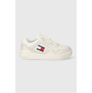 Sneakers boty Tommy Jeans TJW NEW BASKET SNEAKER LC béžová barva, EN0EN02524