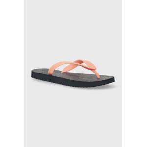 Žabky Tommy Jeans TJW LOGO FLIP FLOP dámské, růžová barva, na plochém podpatku, EN0EN02447