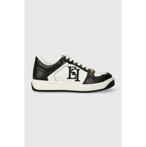 Kožené sneakers boty Elisabetta Franchi černá barva, SA54G41E2