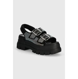 Sandály Buffalo Aspha Ari Glam dámské, černá barva, na platformě, 1602245.BLM