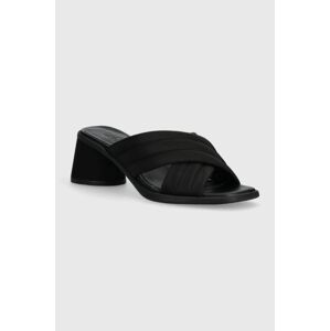 Pantofle Camper Kiara Sandal dámské, černá barva, na podpatku, K201540.004