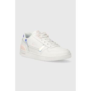 Kožené sneakers boty Lacoste T-Clip Pastel Accent Leather bílá barva, 47SFA0061