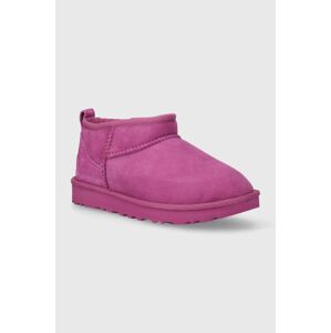 Semišové sněhule UGG Classic Ultra Mini fialová barva, 1116109