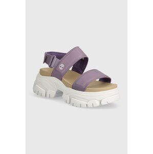 Kožené sandály Timberland Adley Way Sandal dámské, fialová barva, na platformě, TB0A2M79EAJ1