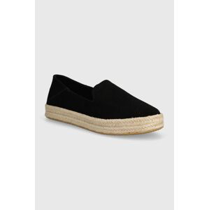 Espadrilky Toms Carolina černá barva, na platformě, 10020690