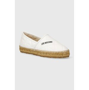 Kožené espadrilky Love Moschino bílá barva, JA10582G0IIE0100