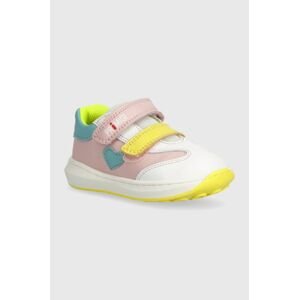 Dětské kožené sneakers boty Primigi růžová barva