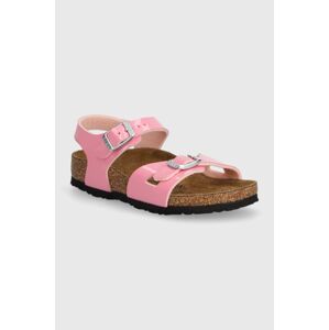 Dětské sandály Birkenstock Rio Kids BF Patent růžová barva