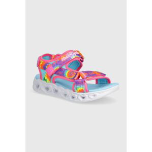 Dětské sandály Skechers HEART LIGHTS SANDALS COLOR GROOVE růžová barva