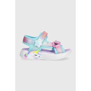 Dětské sandály Skechers UNICORN DREAMS SANDAL MAJESTIC BLISS tyrkysová barva