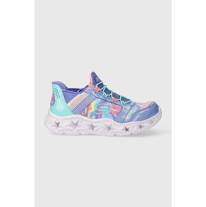 Dětské sneakers boty Skechers GALAXY LIGHTS TIE DYE TAKEOFF fialová barva