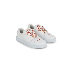 Dětské kožené sneakers boty Kenzo Kids bílá barva