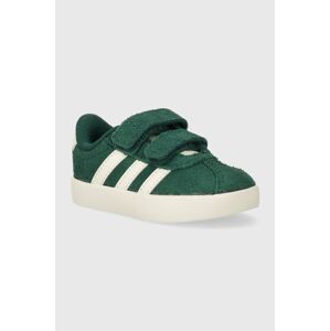 Dětské semišové sneakers boty adidas VL COURT 3.0 CF I zelená barva