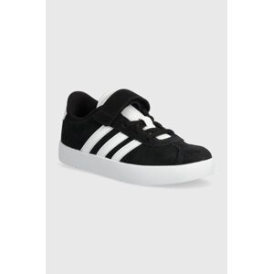 Dětské semišové sneakers boty adidas VL COURT 3.0 EL C černá barva