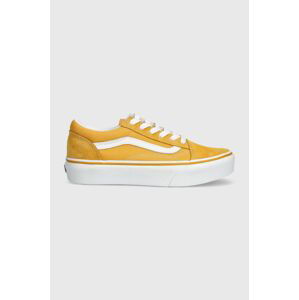 Dětské tenisky Vans Old Skool Platform žlutá barva