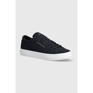 Tenisky Tommy Hilfiger TH HI VULC LOW CANVAS pánské, tmavomodrá barva, FM0FM04882