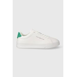 Kožené sneakers boty Tommy Hilfiger TH COURT LEATHER bílá barva, FM0FM04971