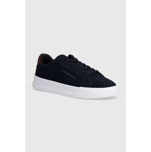 Semišové sneakers boty Tommy Hilfiger TH COURT BETTER SUEDE tmavomodrá barva, FM0FM04973