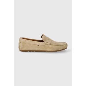 Semišové mokasíny Tommy Hilfiger CASUAL SUEDE DRIVER pánské, béžová barva, FM0FM04998