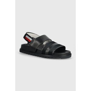 Kožené sandály Tommy Hilfiger ELEVATED STRAPPY SANDAL pánské, tmavomodrá barva, FM0FM05008