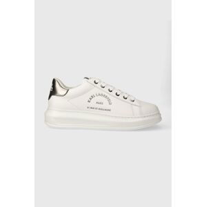 Kožené sneakers boty Karl Lagerfeld KAPRI MENS bílá barva, KL52538