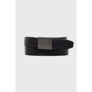 Kožený pásek Tommy Hilfiger pánský, černá barva, AM0AM12064