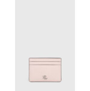 Kožené pouzdro na karty Lauren Ralph Lauren růžová barva, 432876732