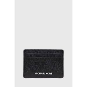 Kožené pouzdro na karty MICHAEL Michael Kors černá barva