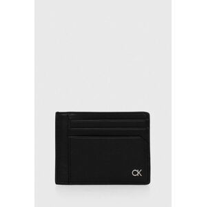 Kožené pouzdro na karty Calvin Klein černá barva, K50K511686