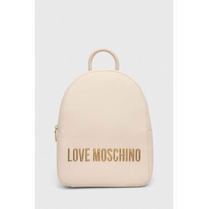 Batoh Love Moschino dámský, béžová barva, malý, s aplikací