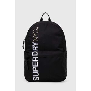 Batoh Superdry dámský, černá barva, velký, s potiskem