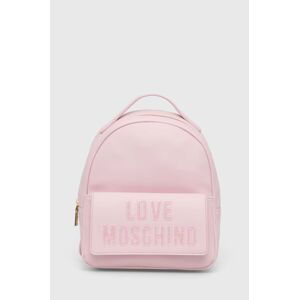 Batoh Love Moschino dámský, růžová barva, malý, s aplikací