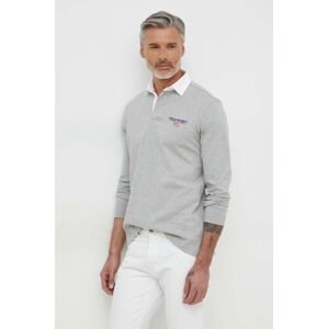 Bavlněné tričko s dlouhým rukávem Polo Ralph Lauren šedá barva, 710938459