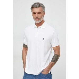 Bavlněné polo tričko Tommy Hilfiger bílá barva
