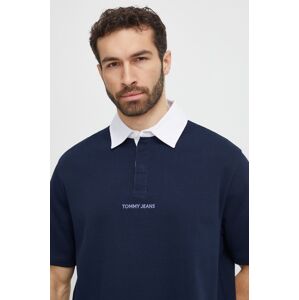 Bavlněné polo tričko Tommy Jeans tmavomodrá barva