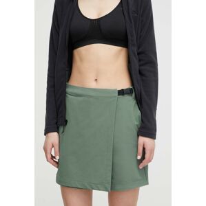 Sportovní šortky Jack Wolfskin Wandermood dámské, zelená barva, hladké, high waist, 1507113