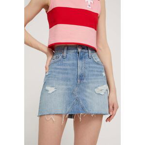 Džínová sukně Tommy Jeans mini, pouzdrová, DW0DW17675